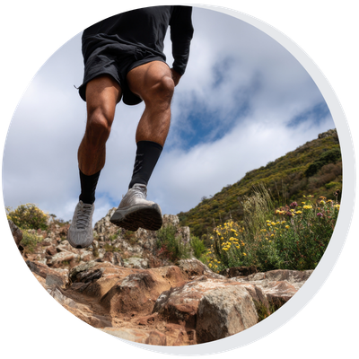 coureur chemin pierres